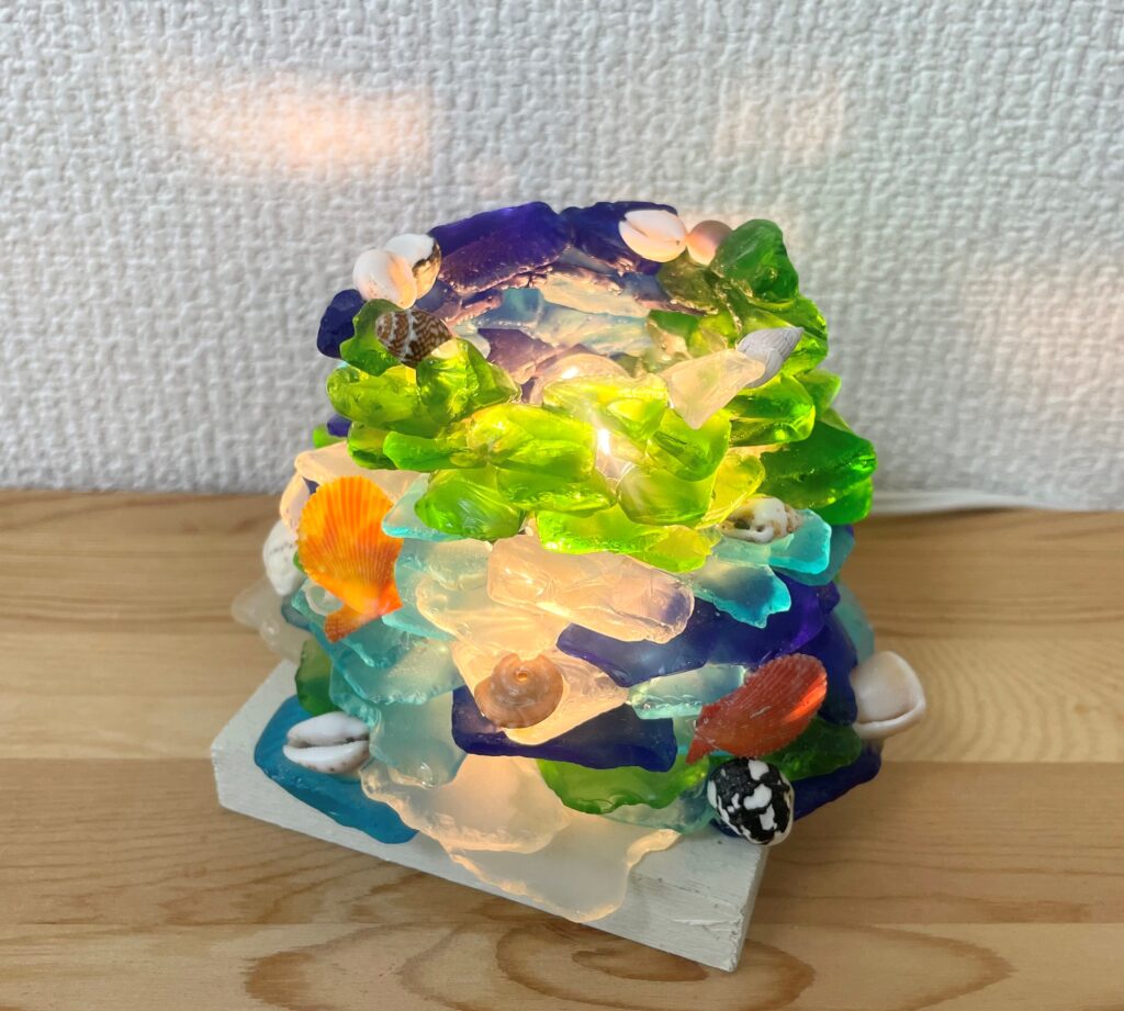 JYキラキラ様おまとめです】海の風のリース＊シーグラスアート 聞きづらい